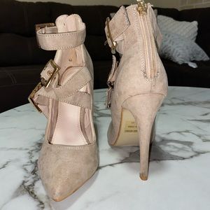 suede heels tan